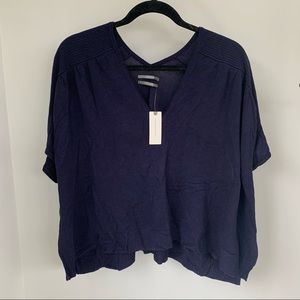 Anthropologie navy loose fit knit tee